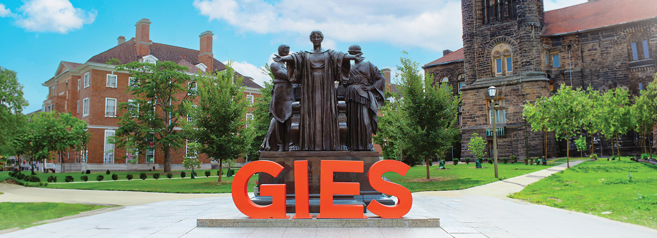 Alma Mater with Gies letters